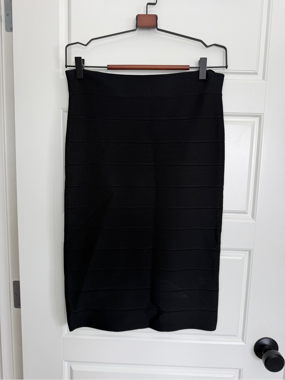 BCBGMaxAzria Black Ribbed Pencil Skirt